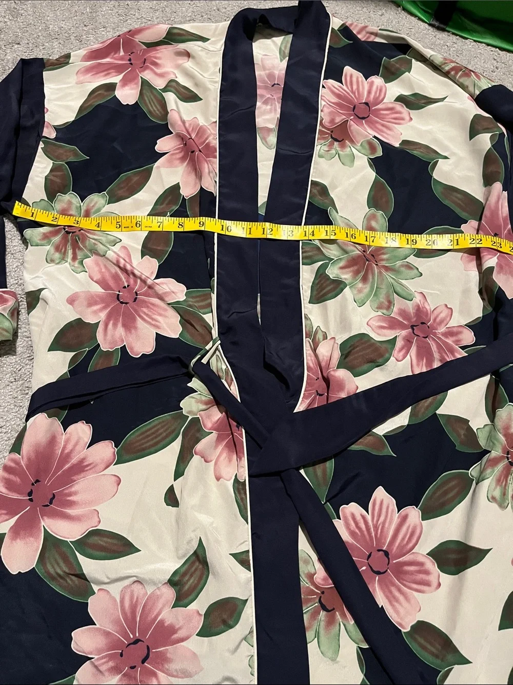 Vintage Christian Dior Loungewear Floral Allover Design Belted Robe Feminine